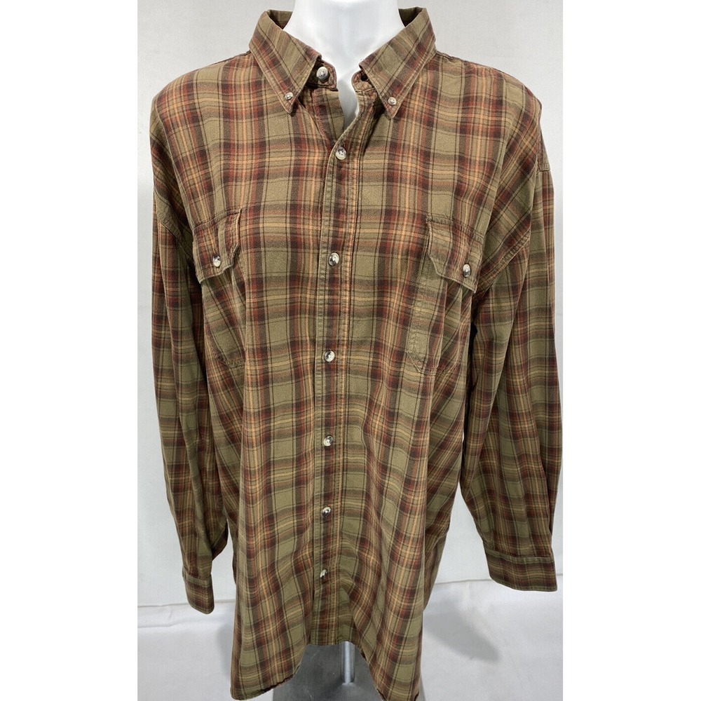 RedHead Shirt Mens XXL Plaid Button Down Cotton Long Sleeve Outdoor Casual